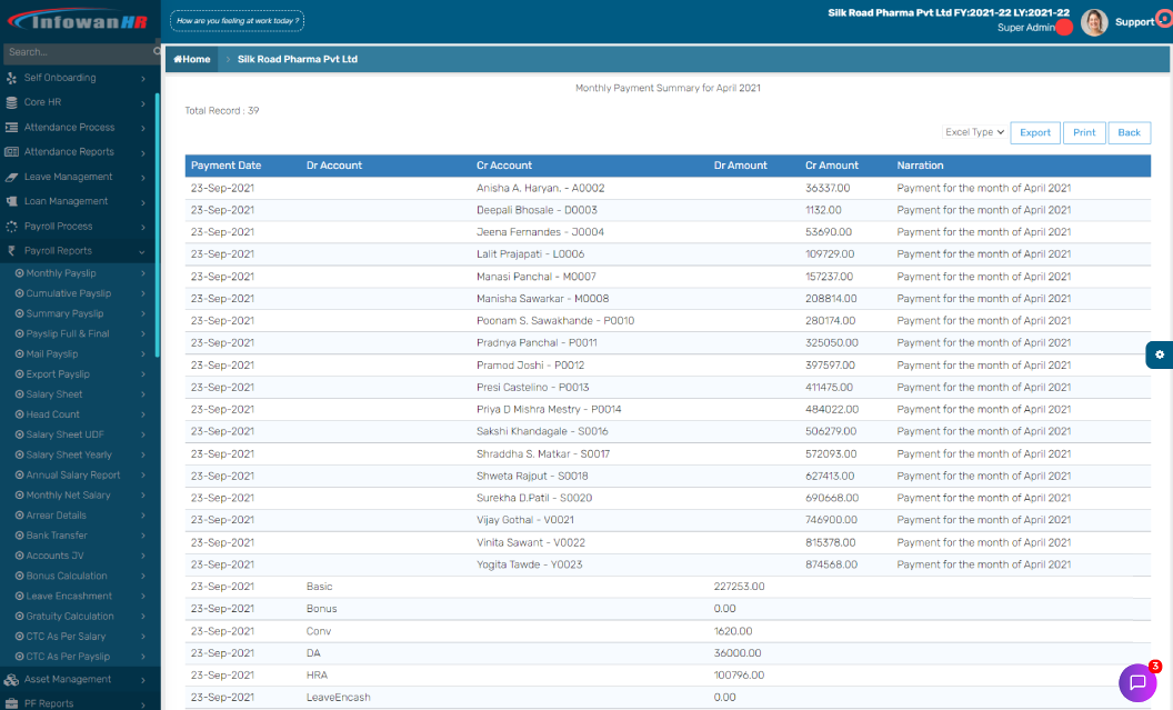 Accounts Journal Voucher