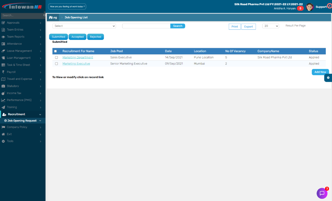 Internal Job Posting